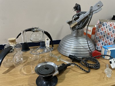 Lot 436 - A CONA COFFEE MACHINE AND VINTAGE LAMPS AND BULBS