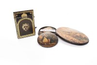 Lot 1239 - VICTORIAN PAPIER-MACHE CALLING CARD CASE each...