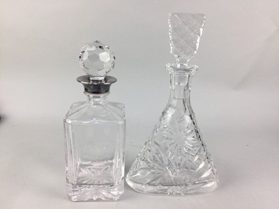 Lot 420 - A LOT OF CRYSTAL DECANTERS, DRINKING GLASSES AND VASES