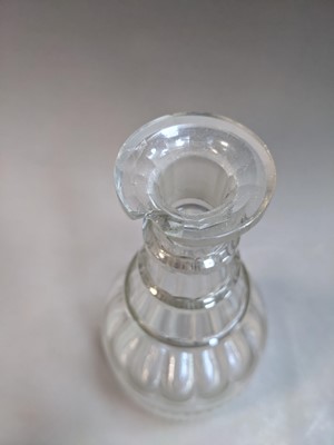 Lot 253 - A REGENCY CUT GLASS DECANTER, ALONG WITH A VICTORIAN DECANTER