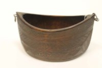 Lot 1244 - MAORI BOAT-SHAPED BOWL carved with bands of...