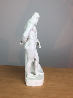 Lot 27 - A LATE 19TH CENTURY CONTINENTAL PORCELAIN FIGURE OF THE FARNESE HERCULES