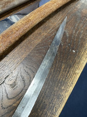 Lot 457 - A LATE 19TH CENTURY NAVAL OFFICERS SWORD, ANOTHER AND A REPRODUCTION SWORD