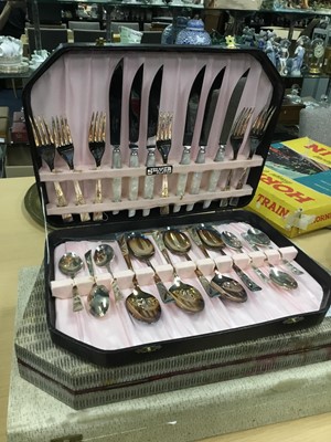 Lot 475 - A LOT OF THREE CANTEENS CONTAINING SILVER PLATED CUTLERY