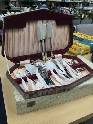 Lot 475 - A LOT OF THREE CANTEENS CONTAINING SILVER PLATED CUTLERY