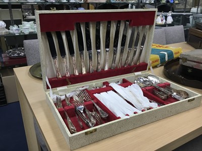 Lot 475 - A LOT OF THREE CANTEENS CONTAINING SILVER PLATED CUTLERY