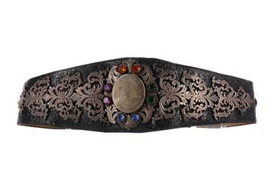 Lot 1602 - A LATE VICTORIAN SILVER MOUNTED WORLD CLOG DANCING CHAMPIONSHIP BELT