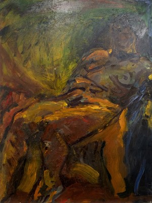 Lot 569 - RECLINING NUDE, AN OIL BY JESSICA WOLFSON