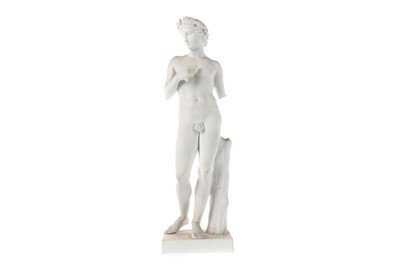 Lot 29 - A LATE 19TH CENTURY ROYAL COPENHAGEN BISCUIT PORCELAIN FIGURE OF A CLASSICAL MALE