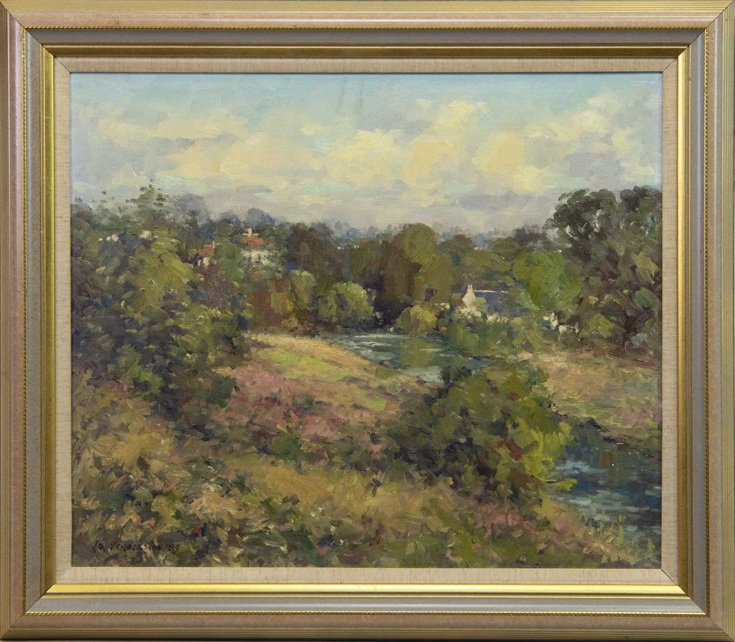 Lot 578 - VIEW AT WATERFOOT, AN OIL BY J D HENDERSON