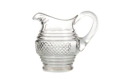 Lot 470 - AN EARLY 19TH CENTURY CUT GLASS JUG