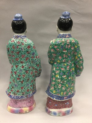 Lot 720 - A LOT OF TWO EARLY 20TH CENTURY CHINESE POLYCHROME FIGURES