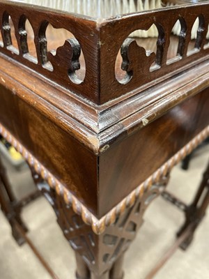 Lot 1601 - A CHIPPENDALE STYLE MAHOGANY SILVER TABLE