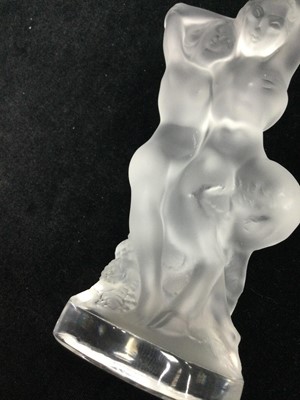 Lot 1117 - A LALIQUE MOULDED AND FROSTED GLASS FIGURE OF 'LE FAUNE'