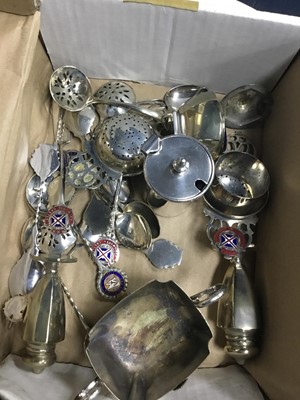 Lot 519 - A LOT OF SILVER PLATED WARE INCLUDING COMMEMORATIVE SPOONS