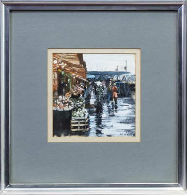 Lot 527 - WET MARKET, OLDHAM, A MIXED MEDIA BY SONIA RATCLIFFE