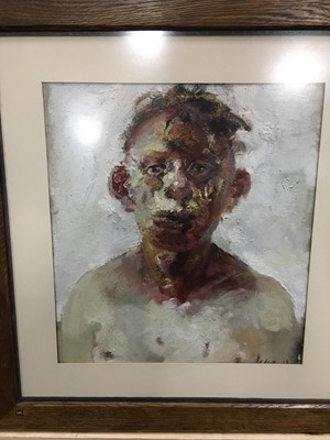 Lot 522 - THE BOXER, AN OIL BY PAUL MCPHAIL