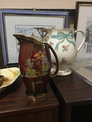 Lot 535 - A CARLTON WARE ROUGE ROYALE JUG ALONG WITH OTHER CERAMICS