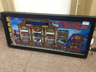 Lot 539 - AN ITALIAN JOB SMALL FRUIT MACHINE POP ART UP-CYCLED FRUIT MACHINE GLASS