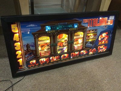 Lot 539 - AN ITALIAN JOB SMALL FRUIT MACHINE POP ART UP-CYCLED FRUIT MACHINE GLASS