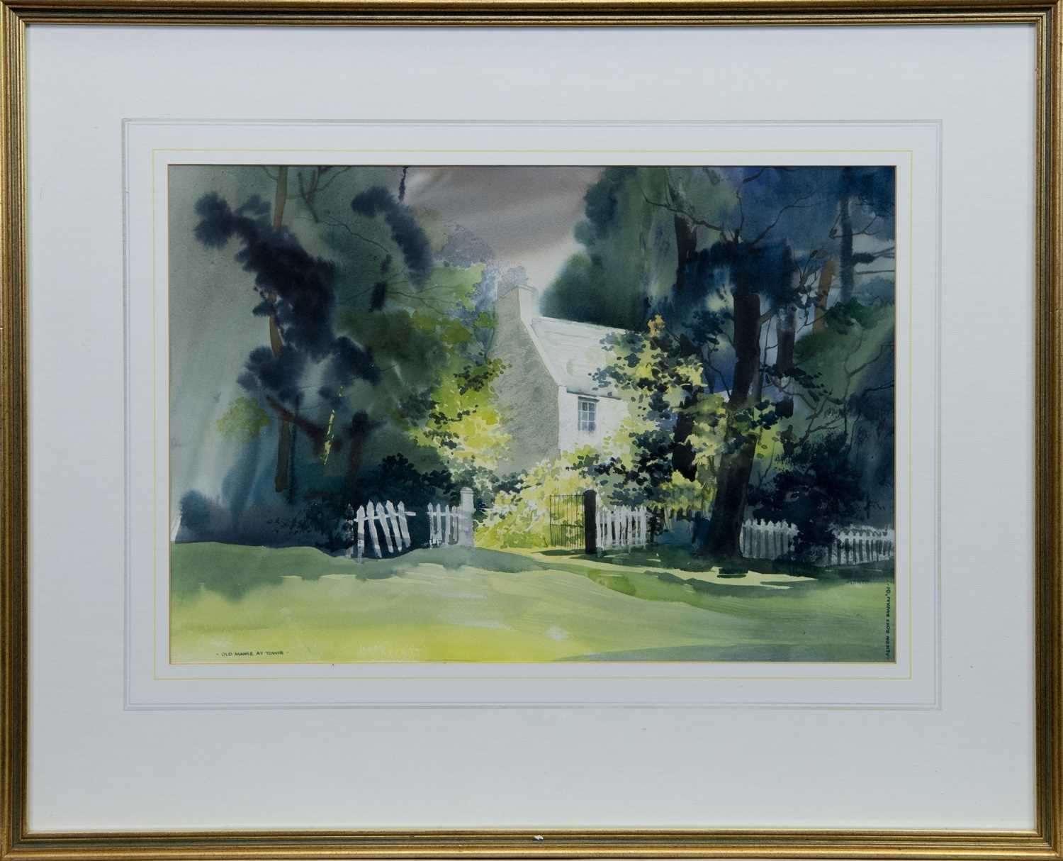 Lot 609 - OLD MANSE AT TOWIE, A WATERCOLOUR BY ALISON ROSS EWAN