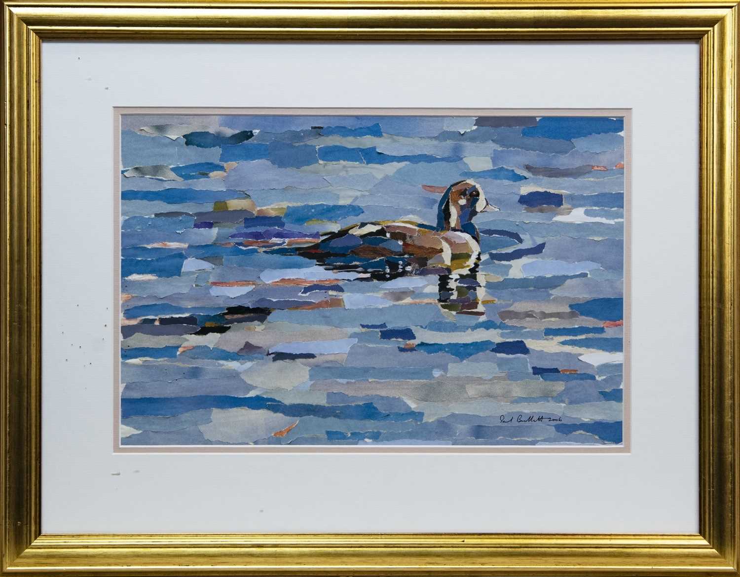 Lot 22 - DUCK ON THE WATER, A COLLAGE BY PAUL BARTLETT