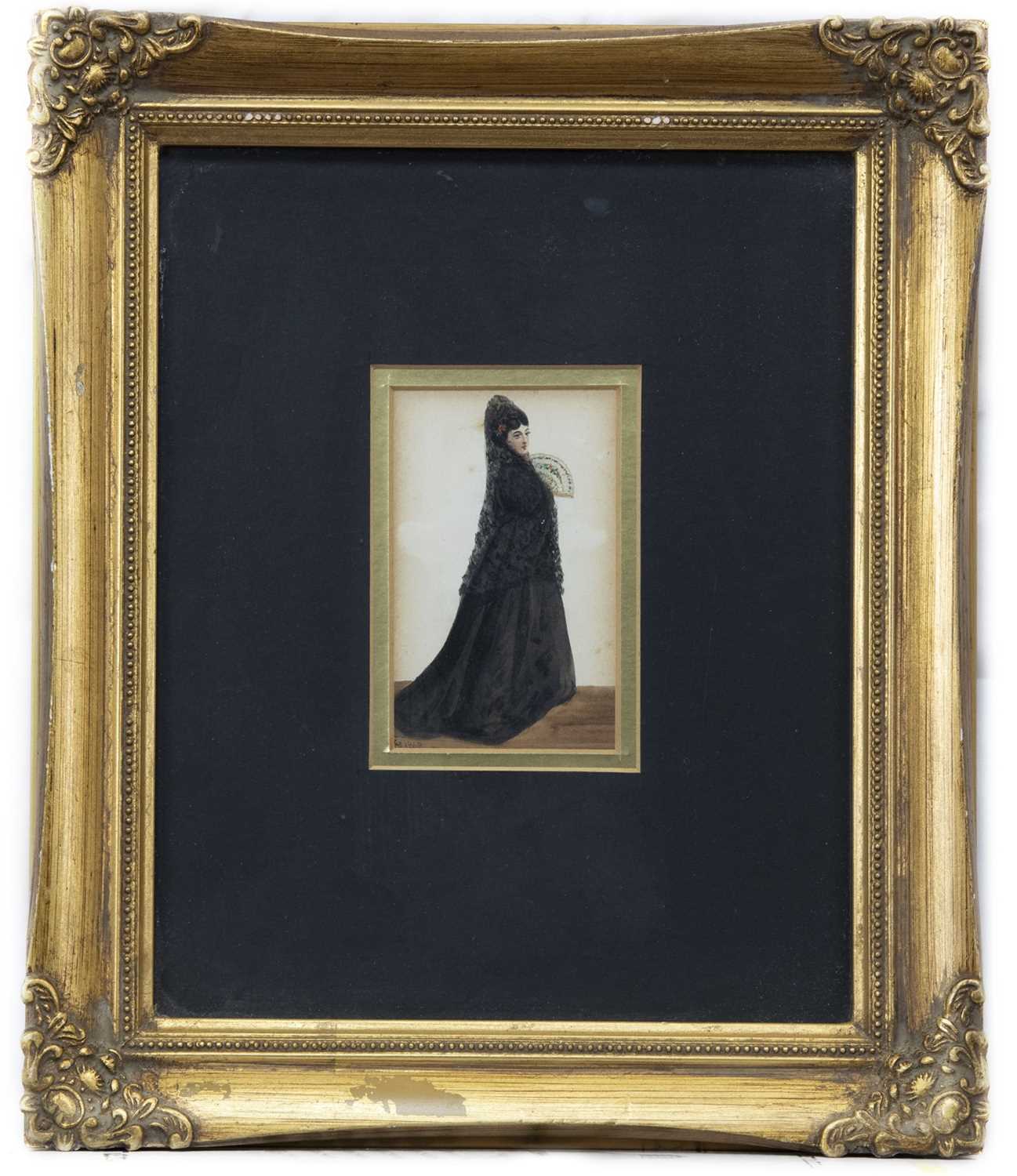 Lot 25 - A PAIR OF WATERCOLOURS OF A WOMAN IN BLACK
