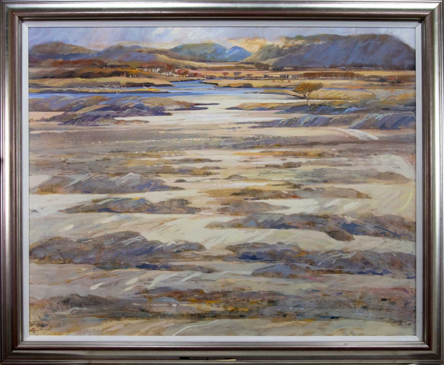 Lot 639 - ARISAIG MORNING, AN OIL BY JAMES S DAVIS