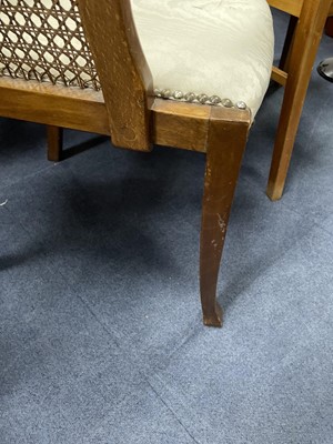 Lot 6 - A CANE PANELLED ARMCHAIR
