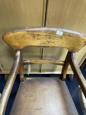 Lot 9 - A MID-19TH CENTURY OPEN ELBOW CHAIR