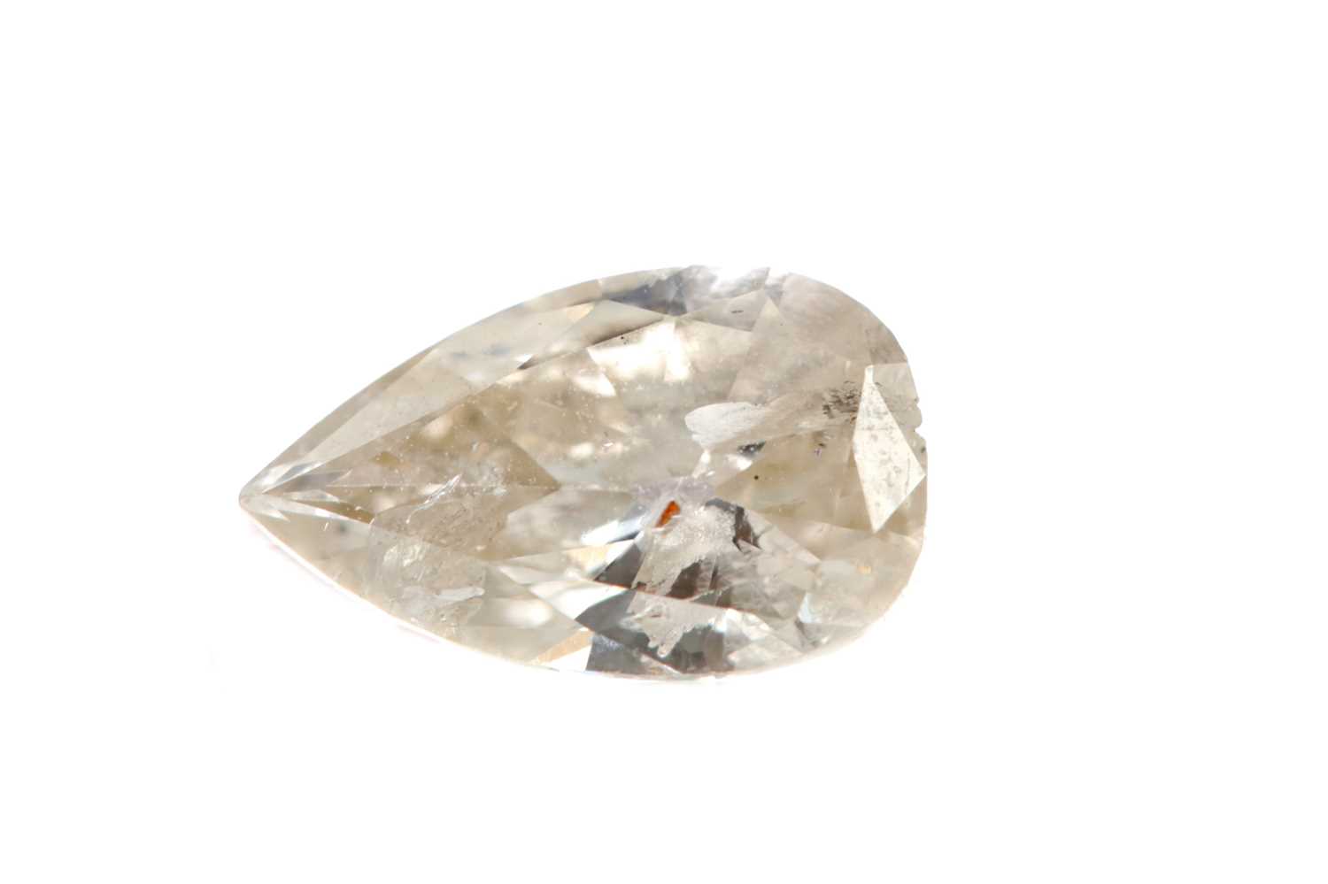 Lot 379 - AN UNMOUNTED PEAR SHAPED DIAMOND