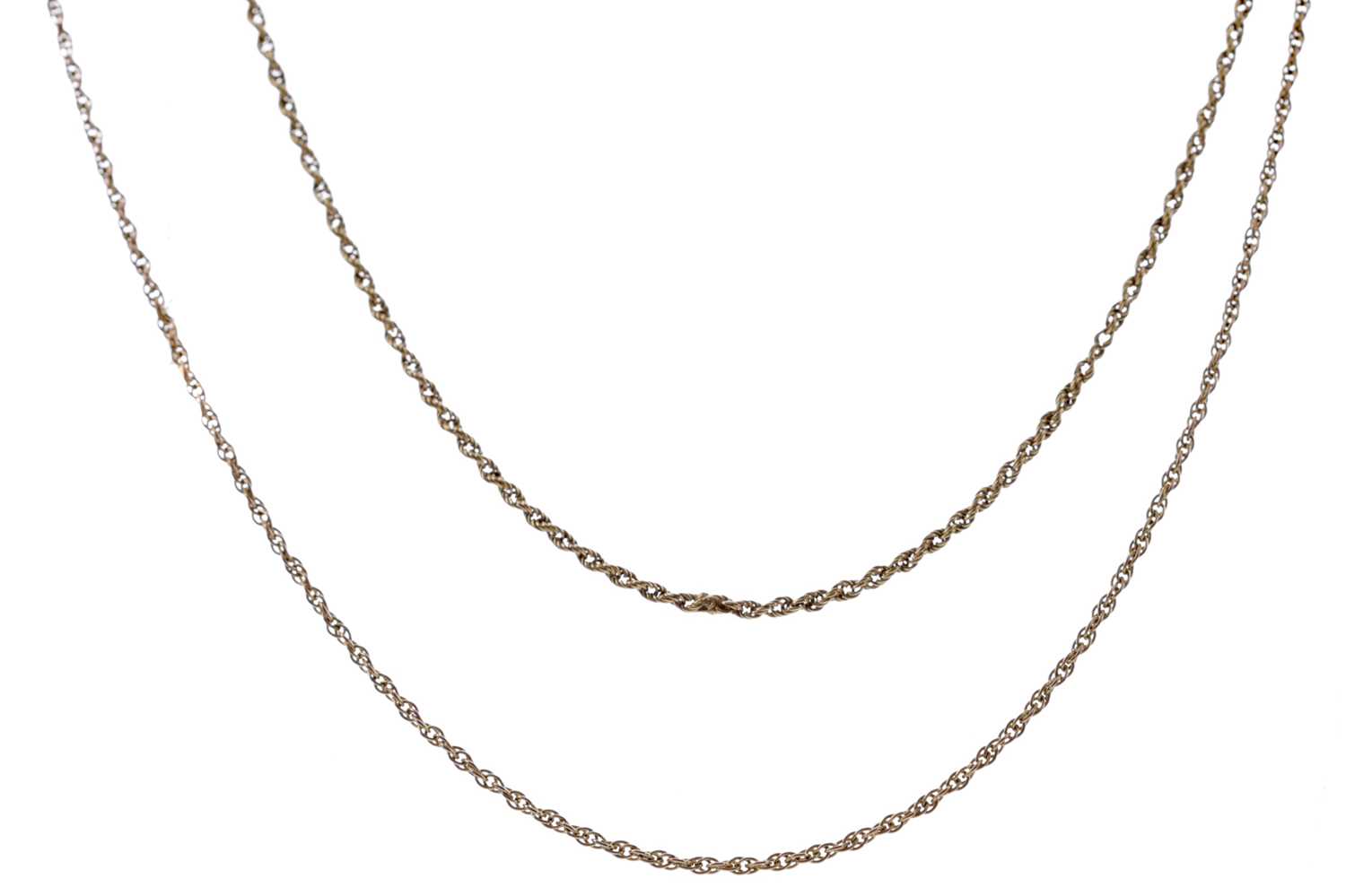 Lot 529 - TWO BROKEN GOLD CHAINS