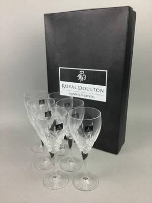 Lot 23 - A SET OF SIX GLEN EAGLES WINE GLASSES AND OTHERS