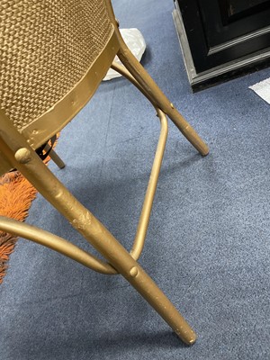 Lot 77 - A PAIR OF CANE CHAIRS AND LINEN BASKET