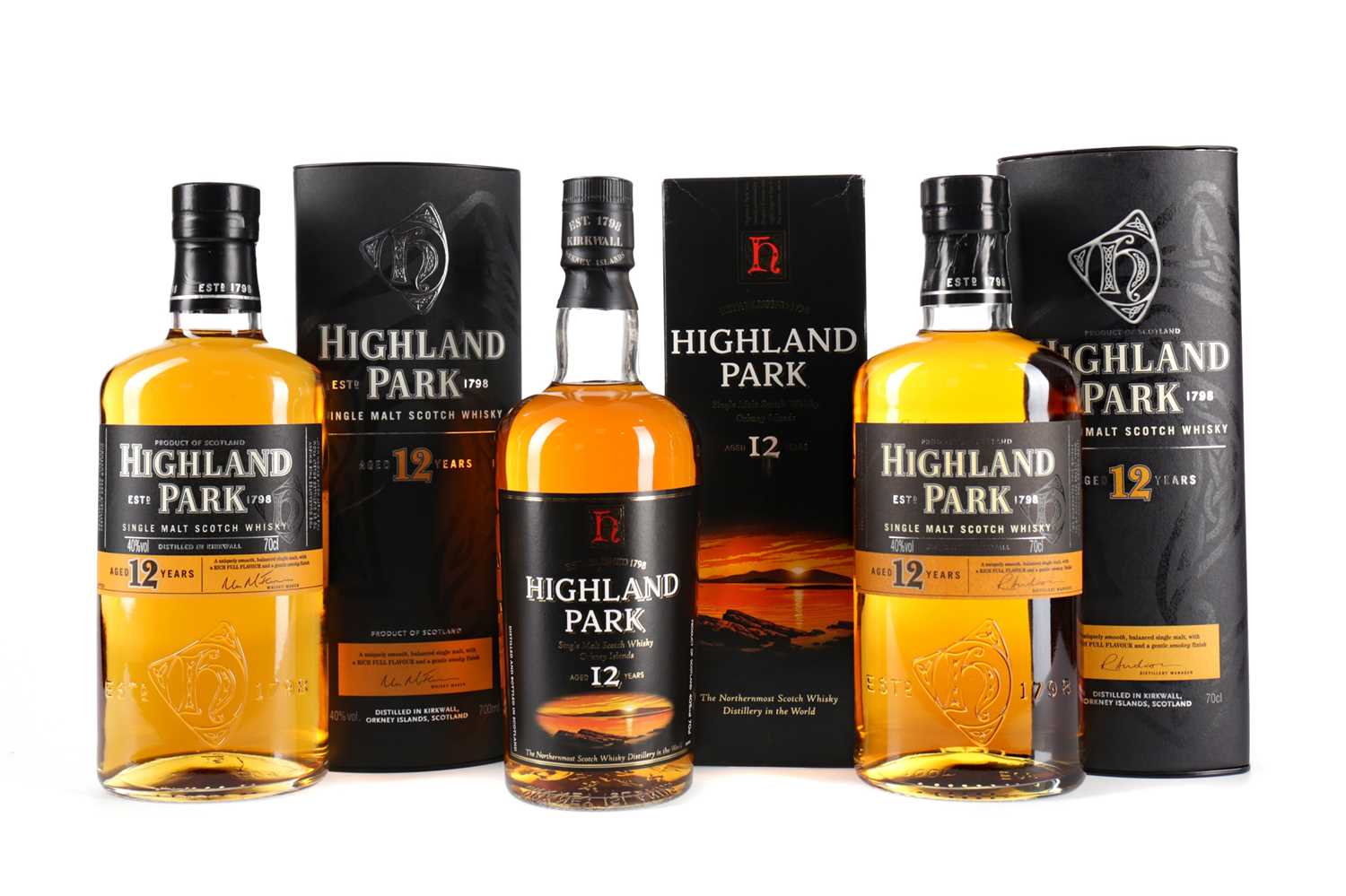Lot 24 - THREE BOTTLES OF HIGHLAND PARK AGED 12 YEARS