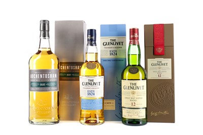 Lot 27 - GLENLIVET AGED 12 YEARS, FOUNDERS RESERVE AND AUCHENTOSHAN SELECT
