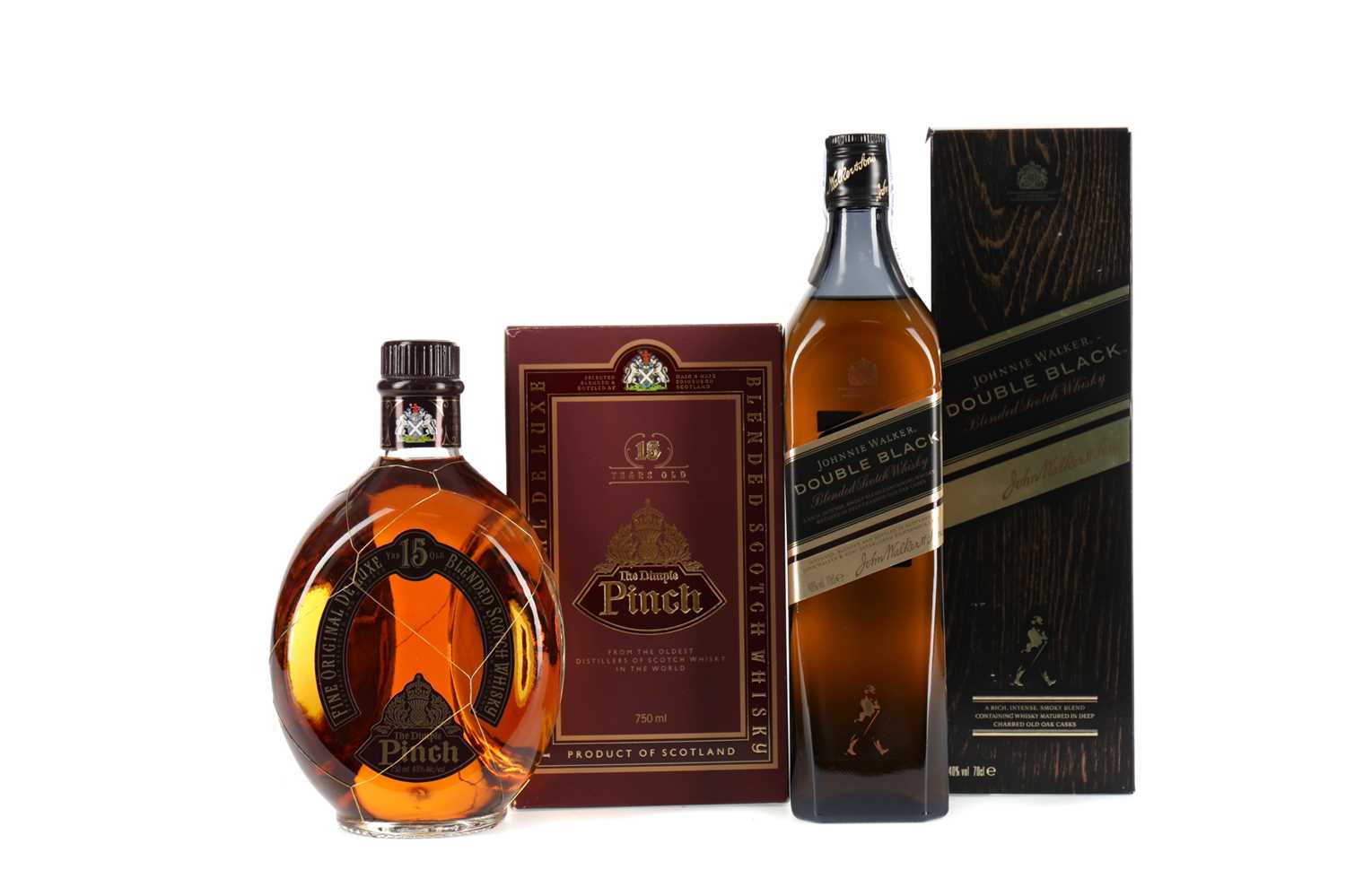 Lot 29 - JOHNNIE WALKER DOUBLE BLACK AND DIMPLE 15 YEARS OLD