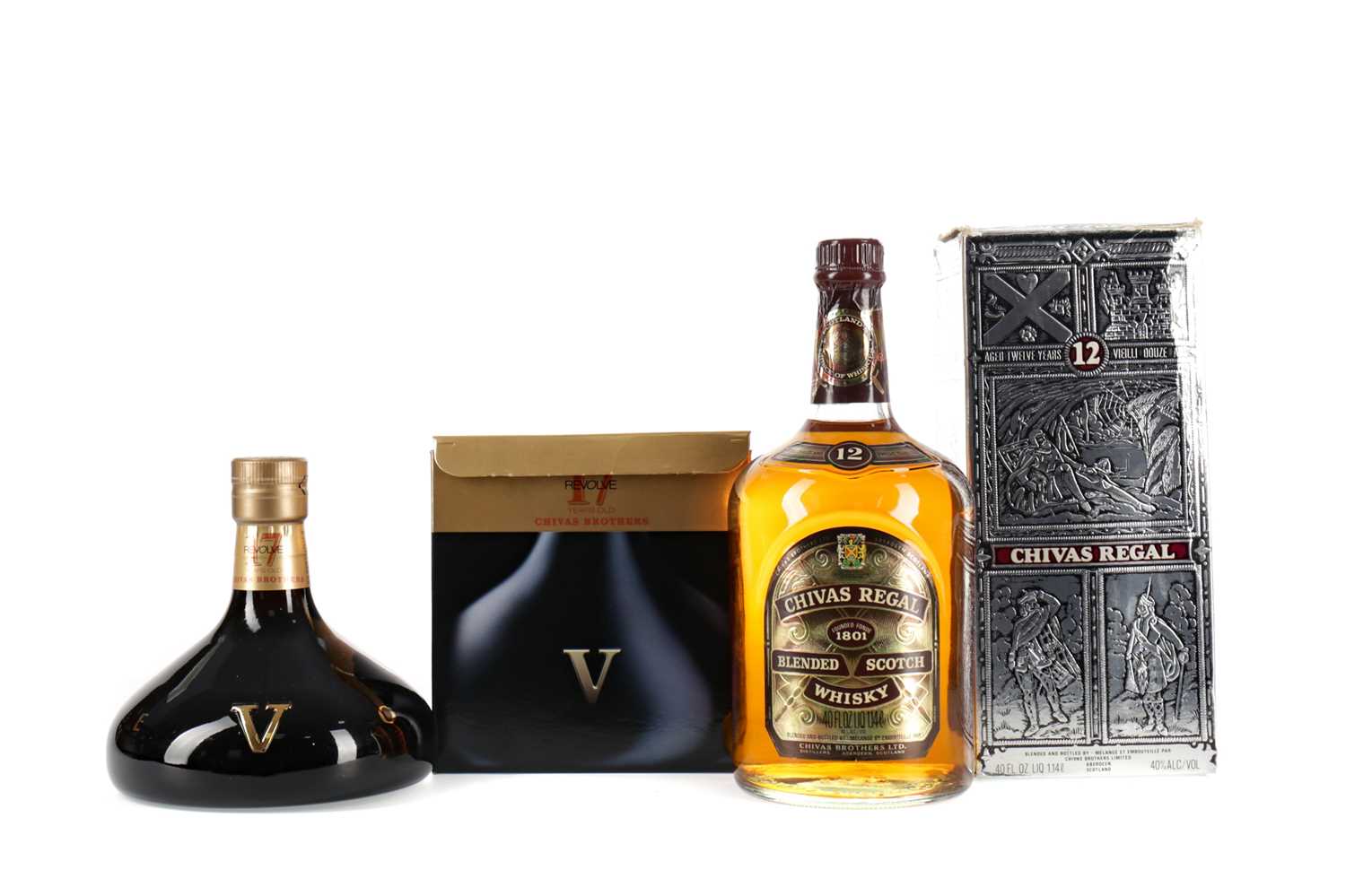 Lot 34 - CHIVAS REVOLVE AGED 17 YEARS AND CHIVAS REGAL 12 YEARS OLD