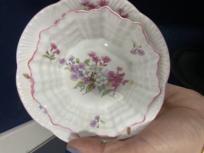 Lot 163 - A SHELLEY PINK AND FLORAL TEA SERVICE