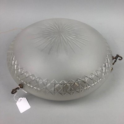 Lot 212 - AN EARLY 20TH CENTURY OPAQUE GLASS CEILING LIGHT SHADE