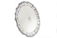 Lot 1320 - TWO PLATED PRESENTATION CIRCULAR TRAYS...