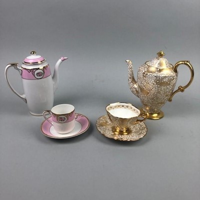 Lot 119 - A HAMMERSLEY GILT DECORATED COFFEE SERVICE AND ANOTHER COFFEE SERVICE
