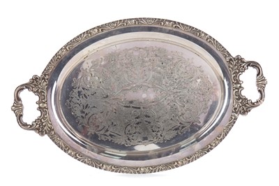Lot 238 - TWO EARLY 20TH CENTURY SILVER PLATED TEA TRAYS