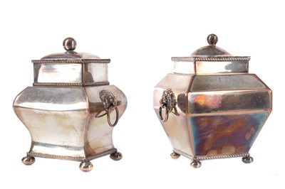Lot 106 - TWO 19TH CENTURY OLD SHEFFIELD PLATE TEA CADDIES