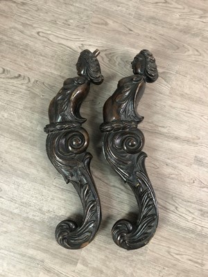Lot 185A - A PAIR OF 18TH CENTURY CARVED OAK CARYATID PILASTERS