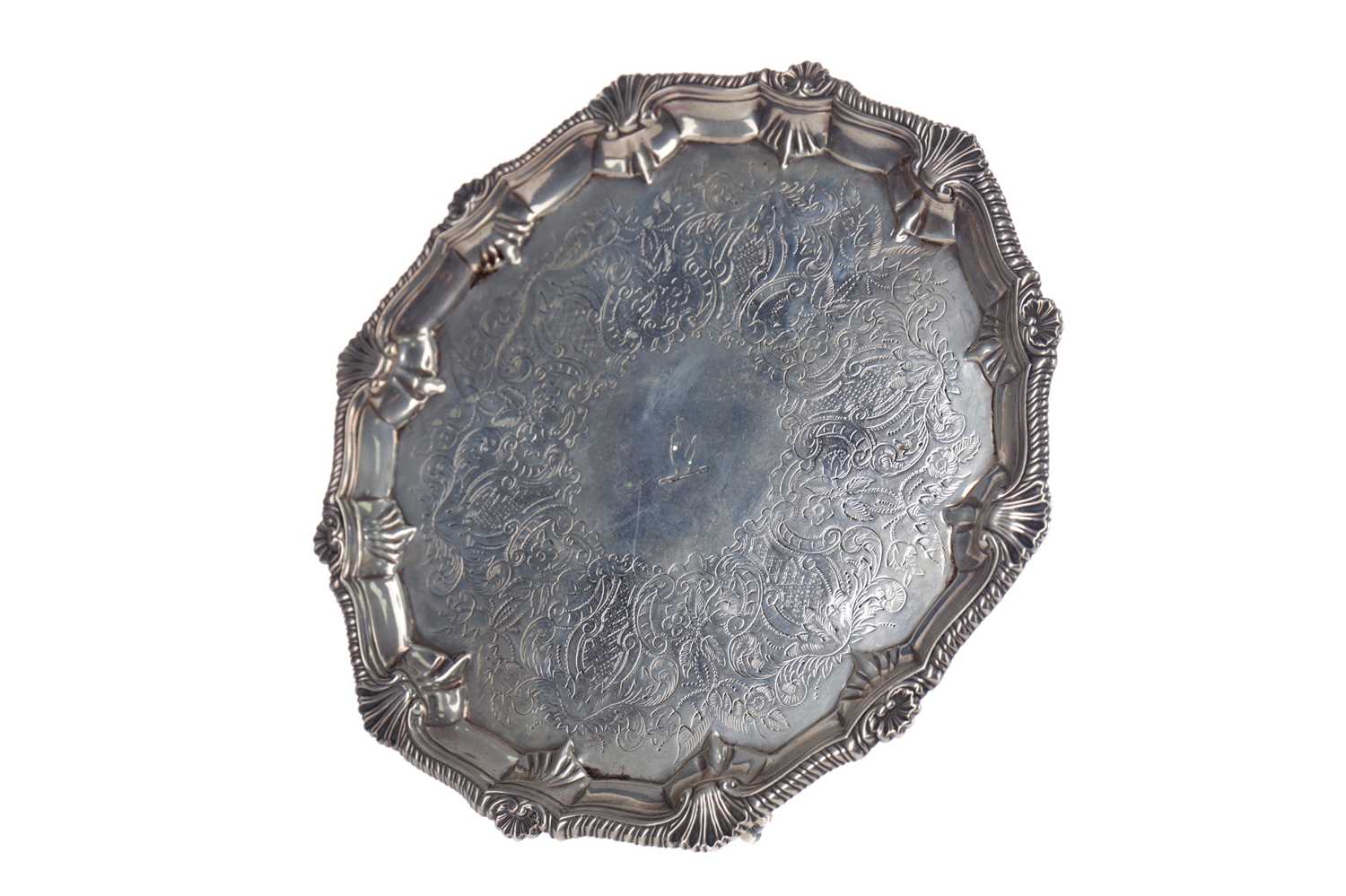 Lot 101 - A GEORGE III SILVER SALVER