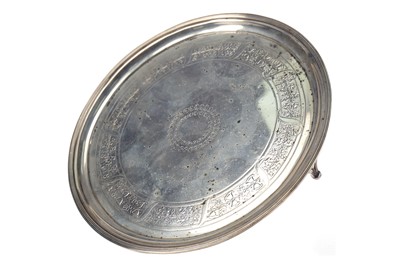 Lot 102 - A GEORGE III SILVER SALVER