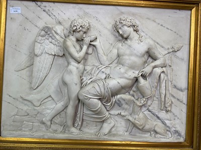 Lot 1630 - A LOT OF TWO LATE VICTORIAN SIMULATED MARBLE PANELS AFTER THE ANTIQUE