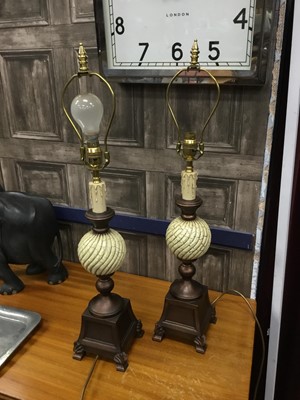 Lot 182 - A PAIR OF COMPOSITION TABLE LAMPS