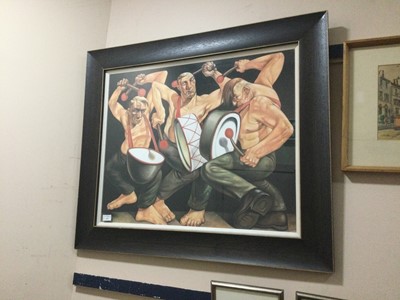 Lot 219 - THE DRUMMERS, AFTER PETER HOWSON